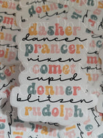 Dasher dancer prancer vixen comet cupid donner blitzen rudolph Die cut sticker 3-5 Business Day TAT