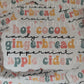 Hot cocoa candy canes gingerbread peppermint apple cider Christmas Die cut sticker 3-5 Business Day TAT