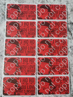 Ho ho hope you love what's inside Christmas Thermal sticker 50 OR 100 count