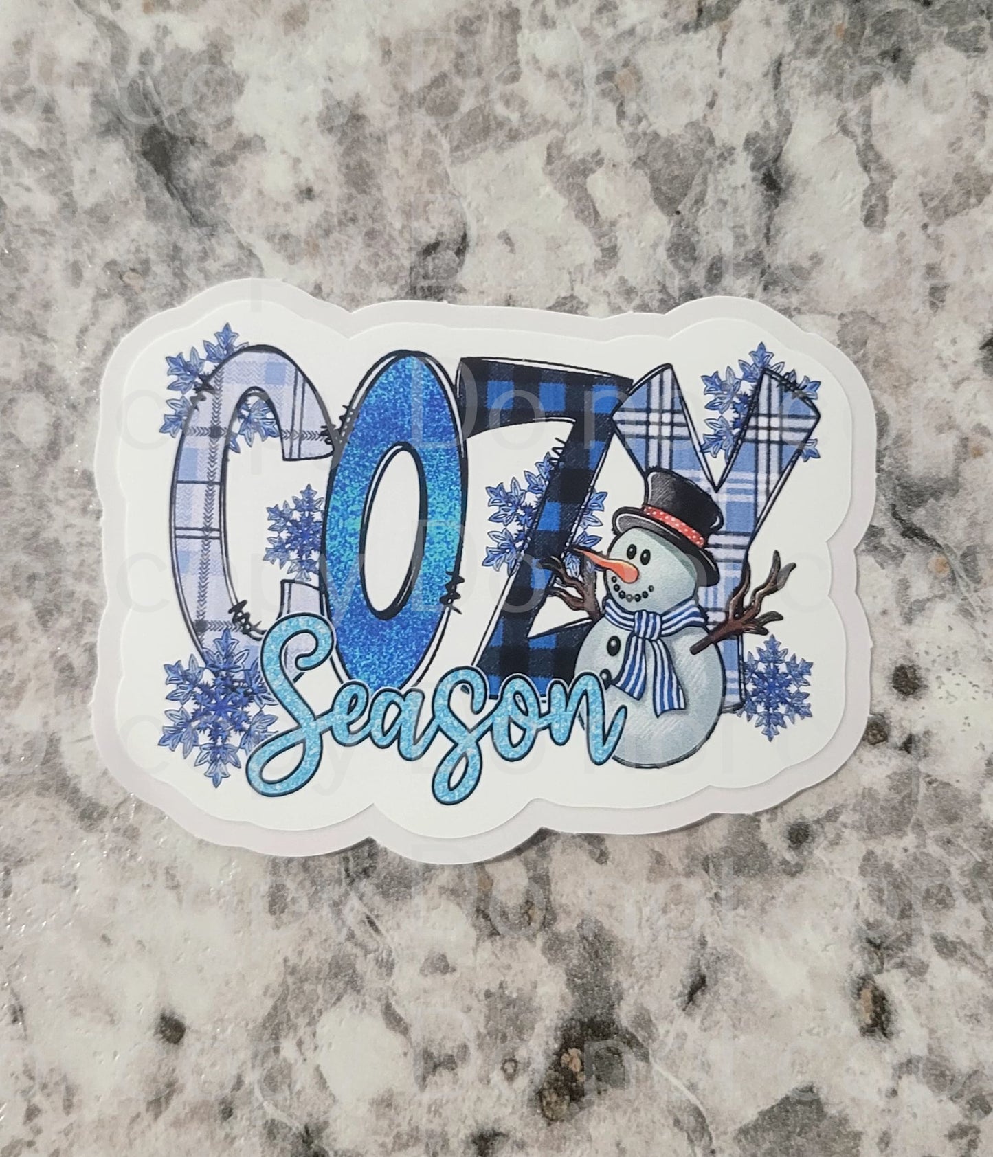 Cozy season snowman Die cut sticker 3-5 Business Day TAT.