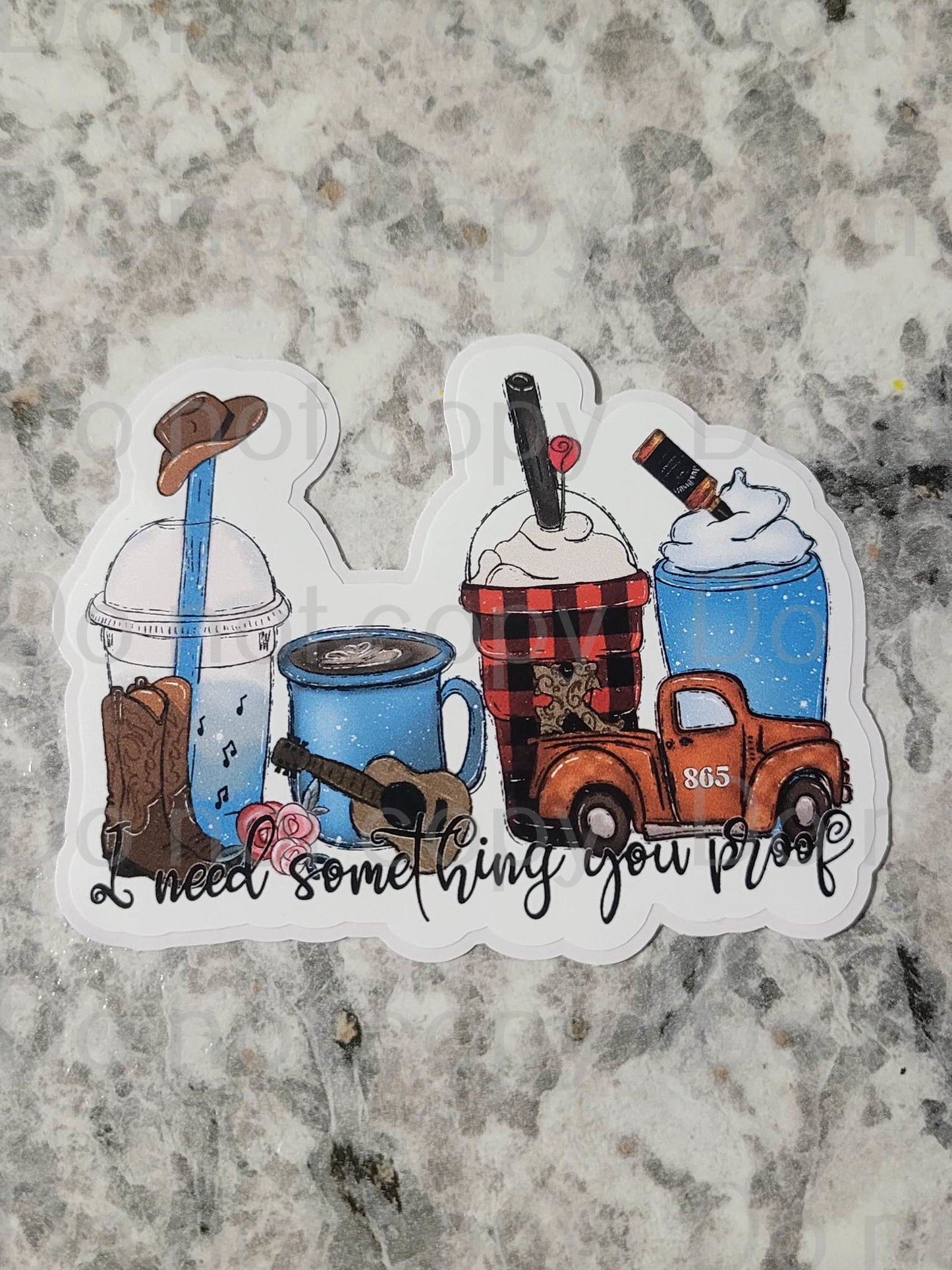 I need something you proof coffee cups Die cut sticker 3-5 Business Day TAT.