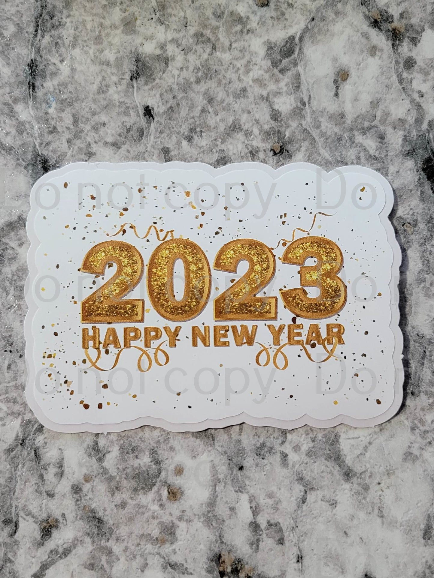 Happy New Year 2023 Confetti Die cut sticker 3-5 Business Day TAT