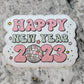 Happy New year 2023 pastel retro Die cut sticker 3-5 Business Day TAT