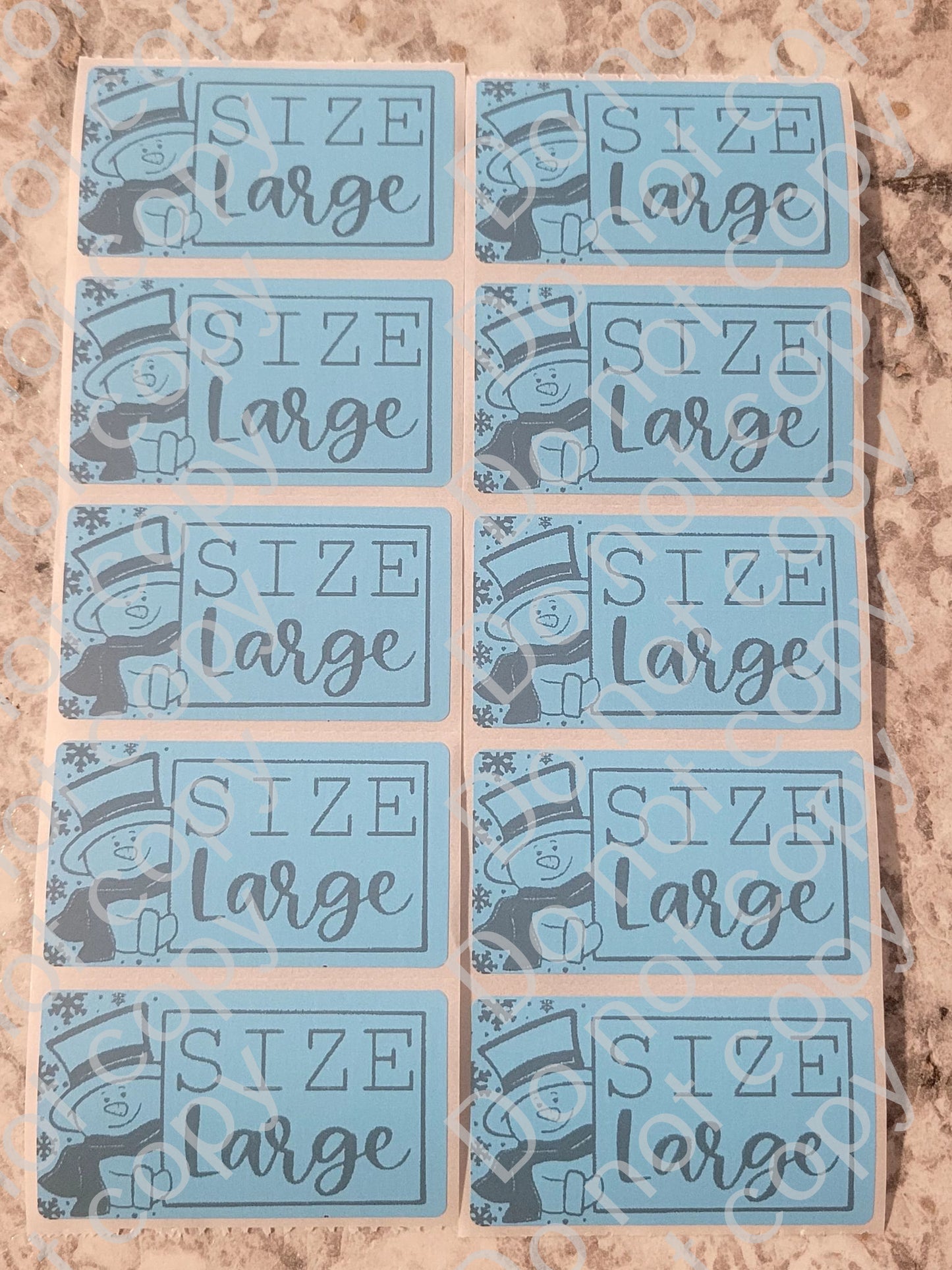 Snowman winter Christmas Blue *CHOOSE YOUR SIZE* stickers 50 OR 100 count