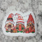 Red gnomes with Christmas lights Die cut sticker 3-5 Business Day TAT.