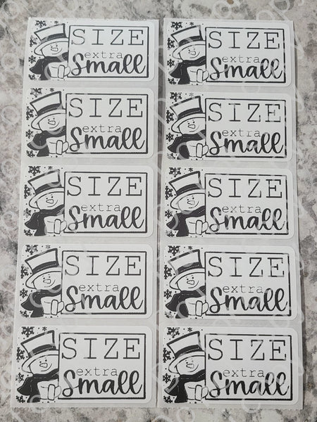 Snowman winter Christmas White *CHOOSE YOUR SIZE* stickers 50 OR 100 count