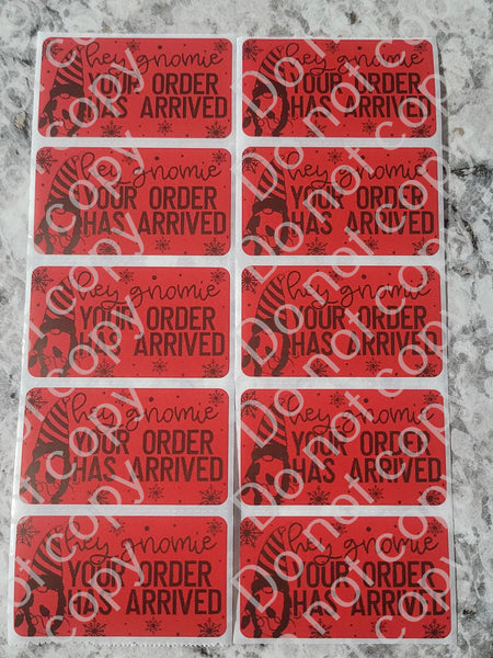 Hey gnomie your order has arrived Christmas thermal stickers 50 OR 100 count