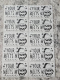 Your support melts my heart Christmas Thermal sticker 50 OR 100 count