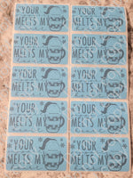 Your support melts my heart Christmas Thermal sticker 50 OR 100 count