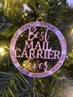 Best mail carrier ever wood Christmas Ornament