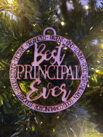 Best principal ever wood Christmas Ornament