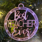 Best Teacher ever wood Christmas Ornament