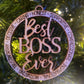 Best boss ever wood Christmas Ornament