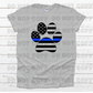 Paw print police blue line flag *DREAM TRANSFER* DTF