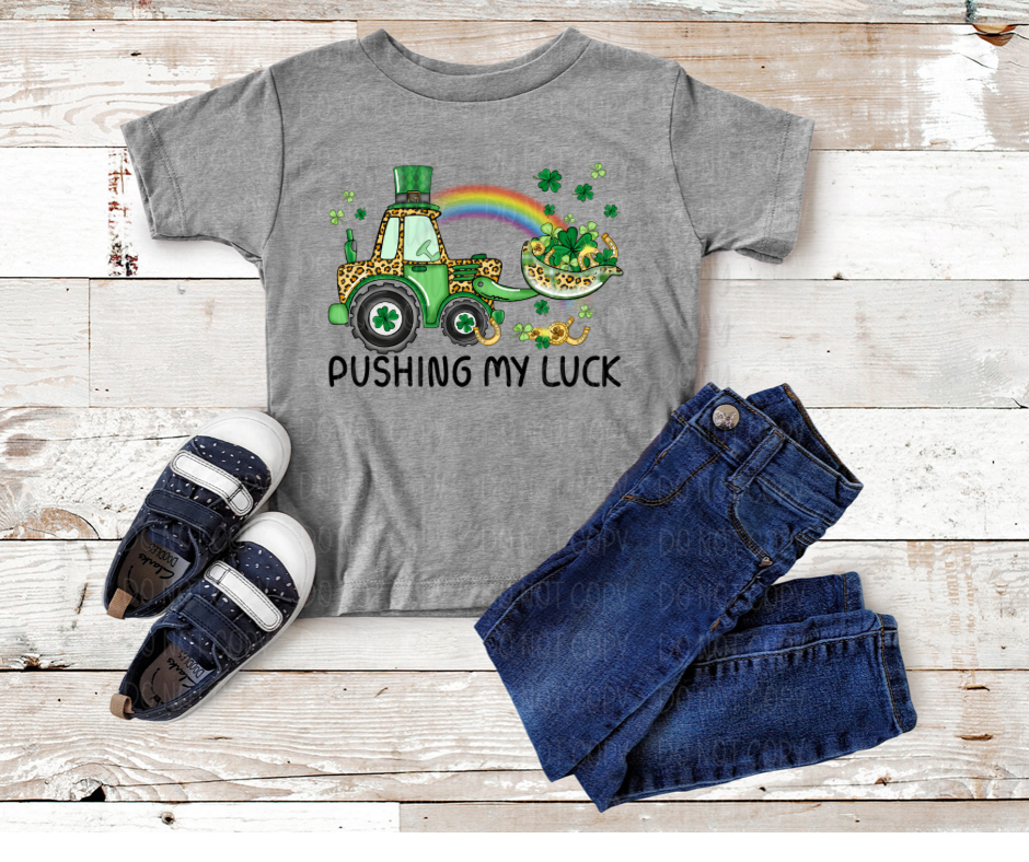 Pushing my luck tractor truck St. Patrick's Day *DREAM TRANSFER* DTF