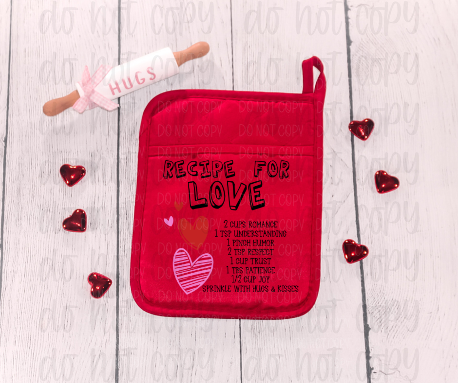 Recipe for love pot holder size *DREAM TRANSFER* DTF