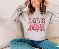 Love more worry less leopard Valentine's Day *DREAM TRANSFER* DTF