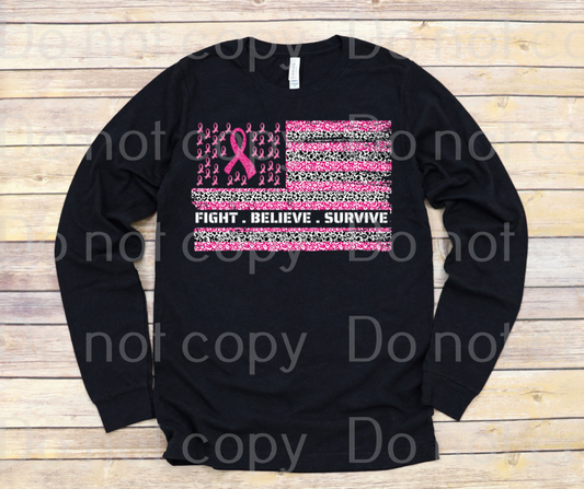 Fight believe survive Breast cancer flag *DREAM TRANSFER* DTF