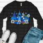 Blue gnomes with Christmas truck and snowman*DREAM TRANSFER* DTF