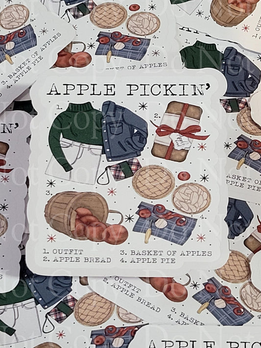 Apple pickin Die cut sticker 3-5 Business Day TAT.