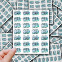 Behind this small business is a family thank you blue and green sticker sheet