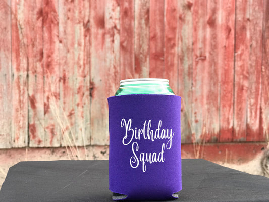 Birthday Squad koozie pocket size