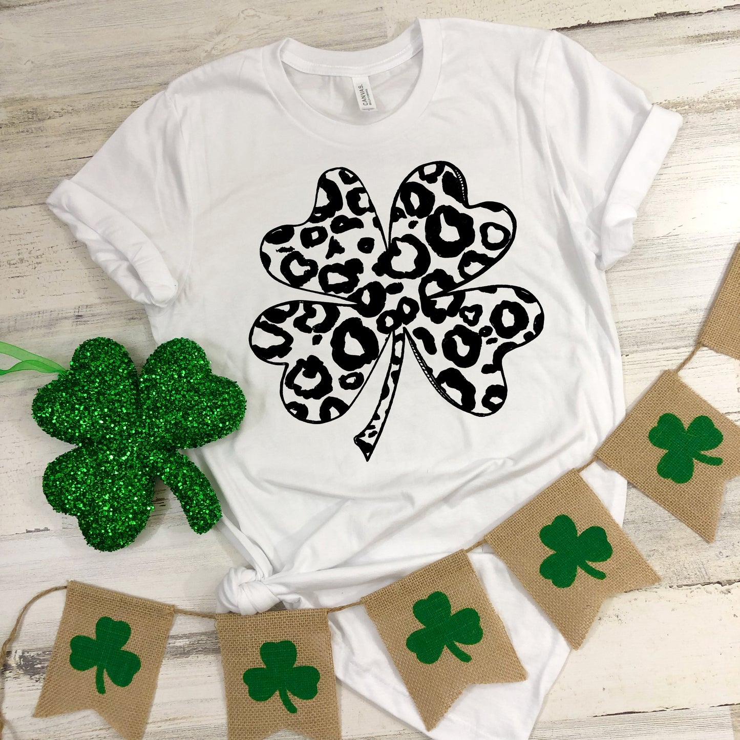 Leopard Shamrock Clover *Choose size & color from drop down menu *It's Transfer Time Exclusive*