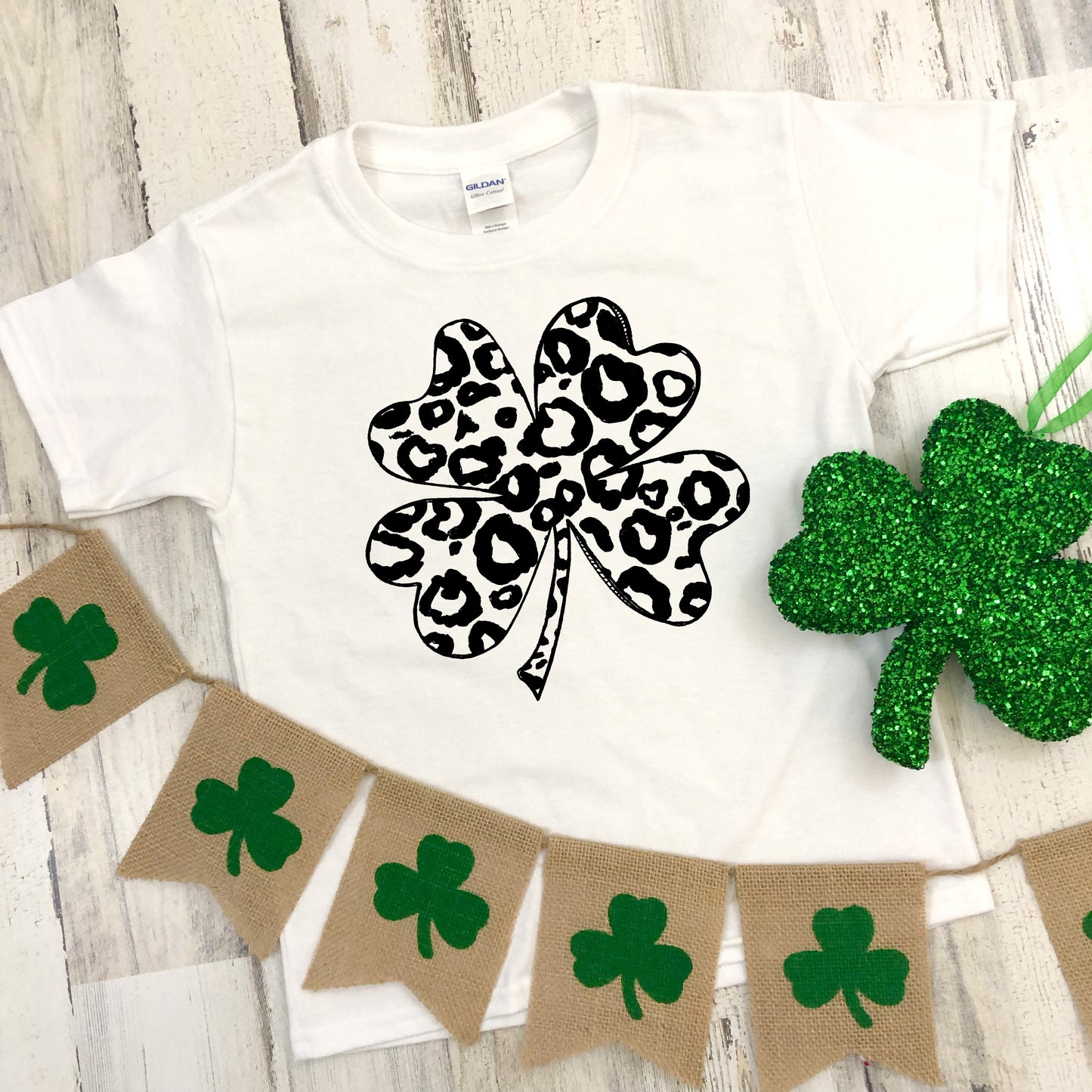 Leopard Shamrock Clover *Choose size & color from drop down menu *It's Transfer Time Exclusive*