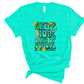 Happy 100 days of school tie dye blue and green *DREAM TRANSFER* DTF