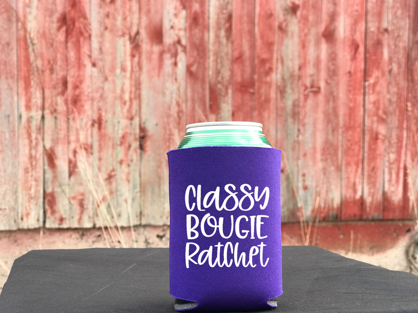 Classy bougie rachet koozie or pocket size