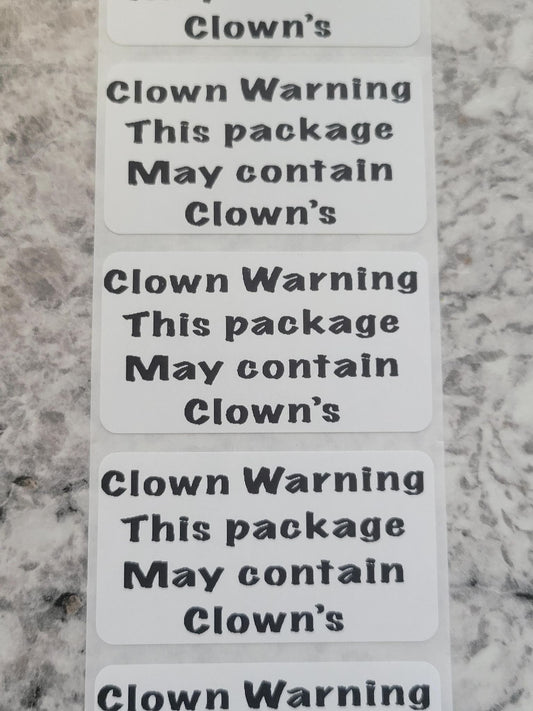 Clown warning this package may contain clowns Halloween 50 OR 100 count