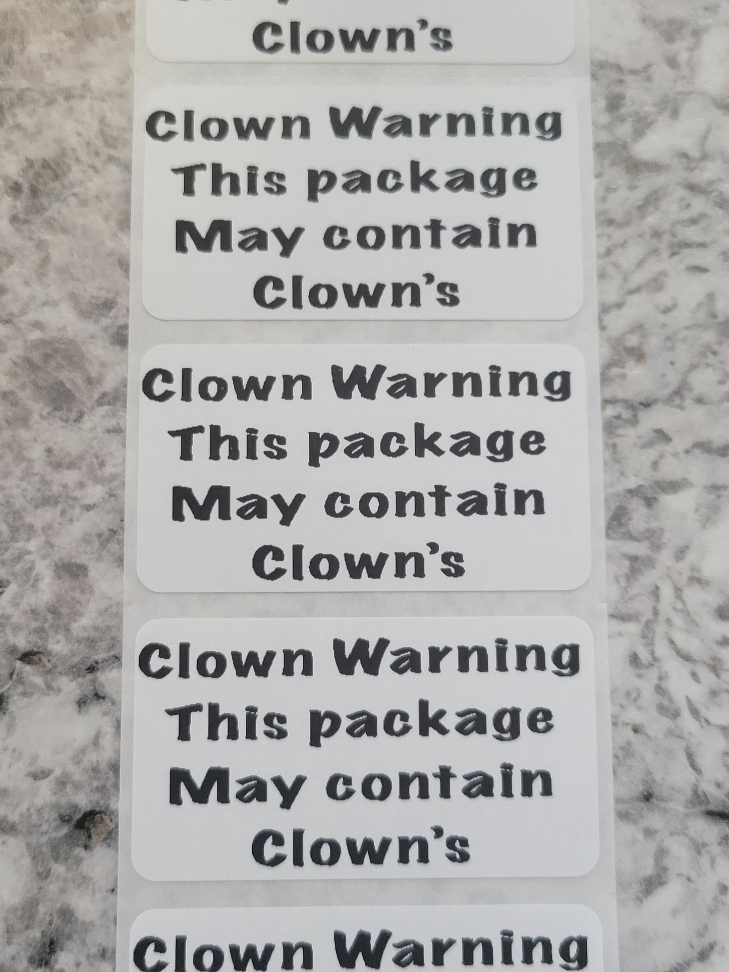 Clown warning this package may contain clowns Halloween 50 OR 100 count