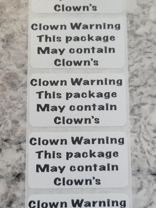 Clown warning this package may contain clowns Halloween 50 OR 100 count