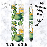 St. Patrick's day pot of gold shamrock pen wrap