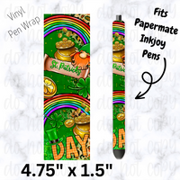 St. Patrick's day lucky rainbow shamrock pen wrap