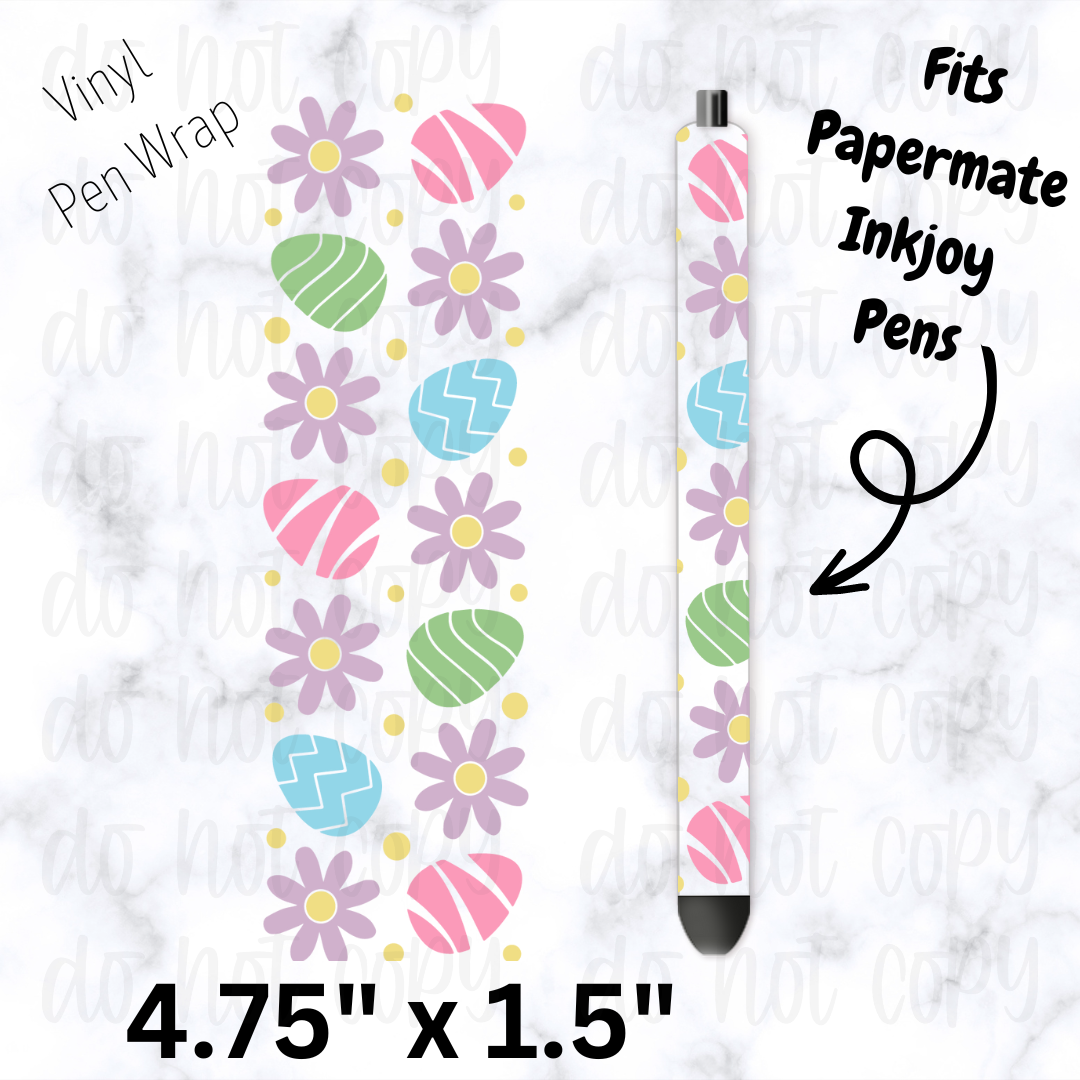Easter flowers with eggs pen wrap