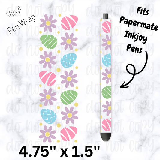 Easter flowers with eggs pen wrap