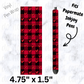 Black and red buffalo plaid with hearts Valentine's Day pen wrap