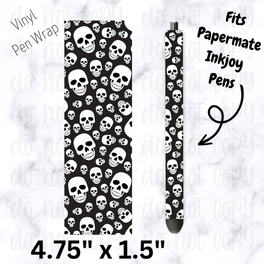 Skeleton head pen wrap