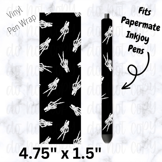 Skeleton hand pen wrap