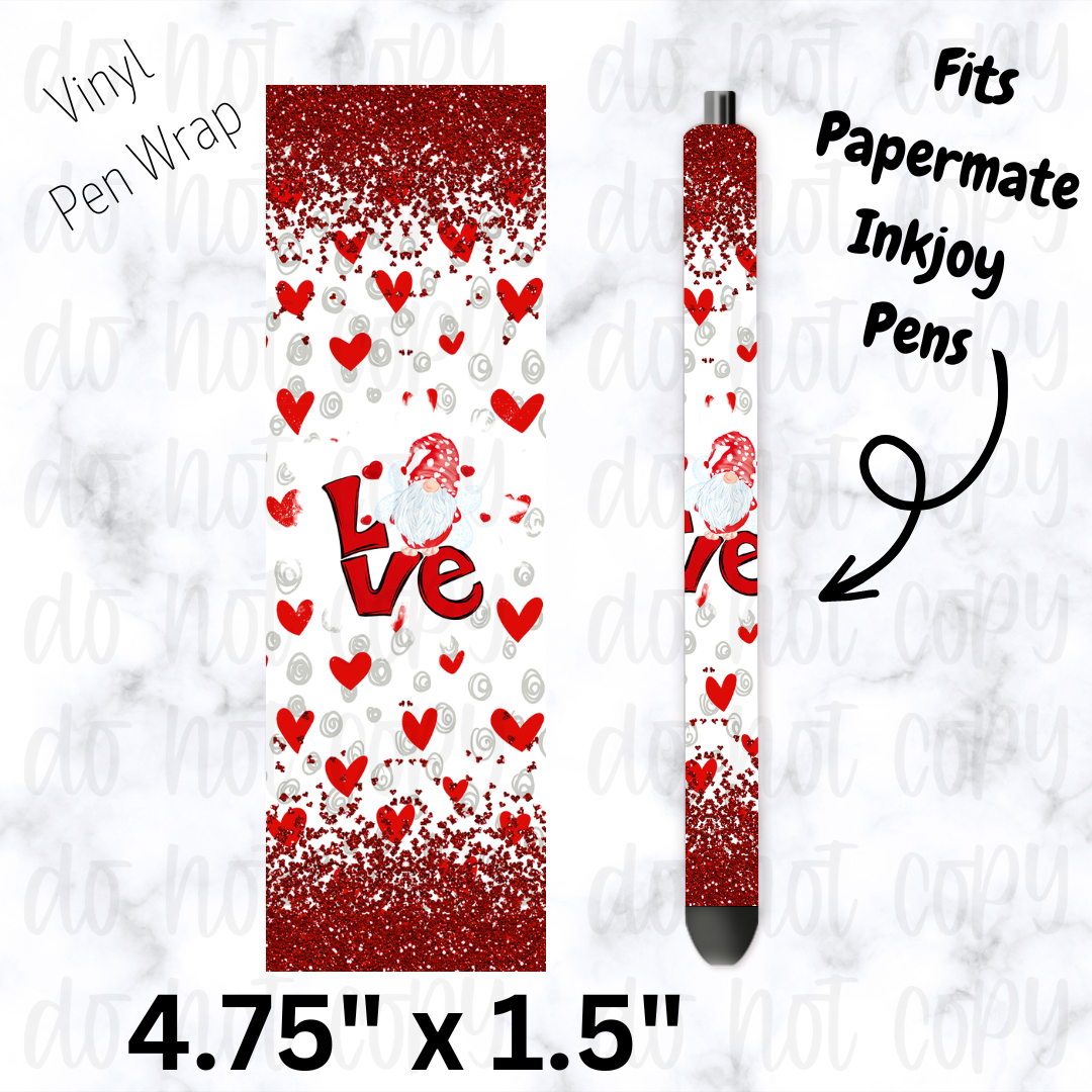 Love gnomes with hearts pen wrap