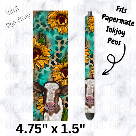 Cow heifer sunflower pen wrap