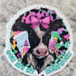 Cow ate my homework girl Die cut sticker 3-5 Business Day TAT