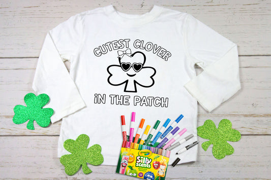 Cutest clover in the patch girl - Kids coloring