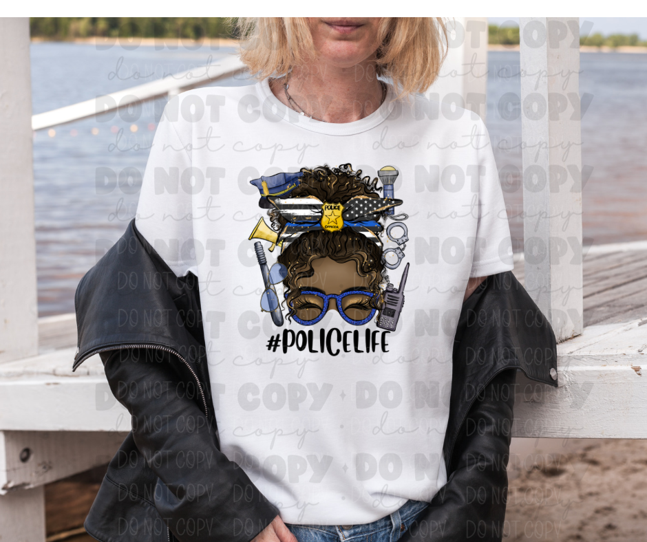African American police wife messy bun *DREAM TRANSFER* DTF