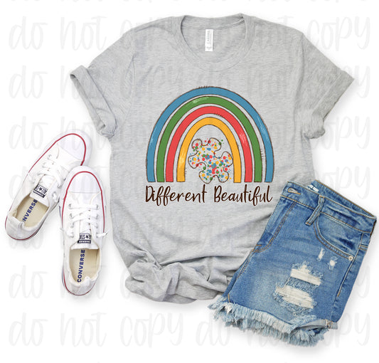 Different is beautiful autism rainbow *DREAM TRANSFER* DTF