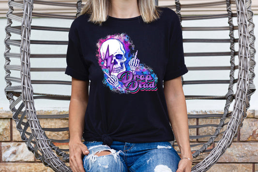 Drop dead middle finger skeleton *DREAM TRANSFER* DTF