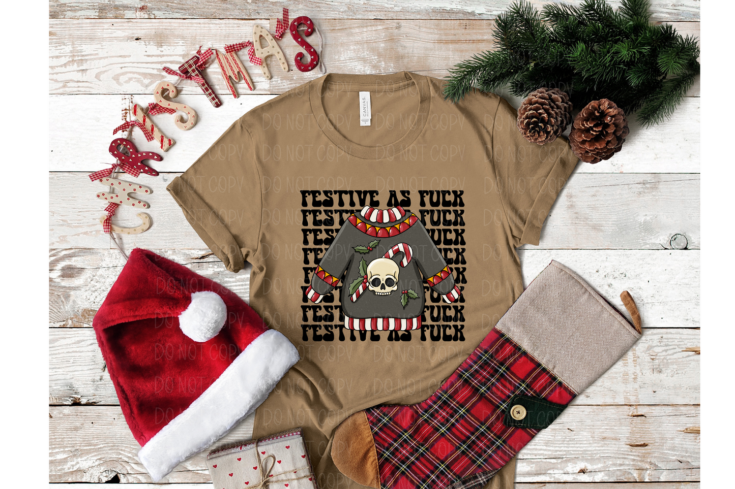 Festive as fuck  Christmas sweater *DREAM TRANSFER* DTF