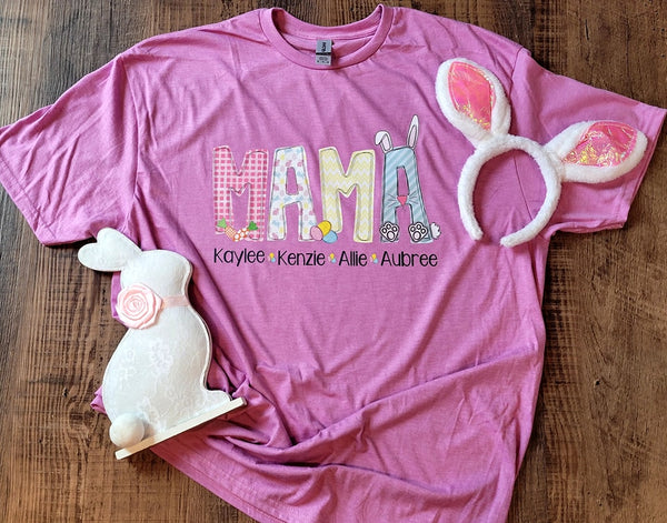 Custom Mama Easter with name shirt *Choose size from drop down menu* 7-10 Business days TAT