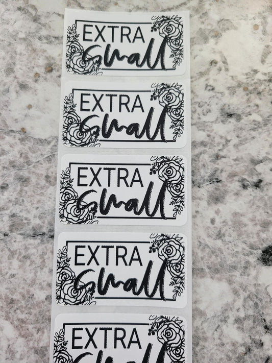 Size stickers 50 OR 100 count